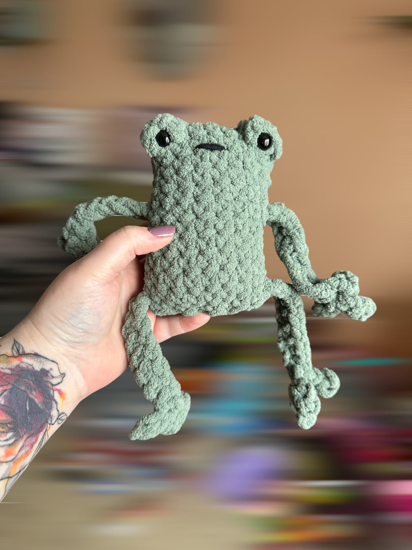 Leggy Frog Crochet Plushie